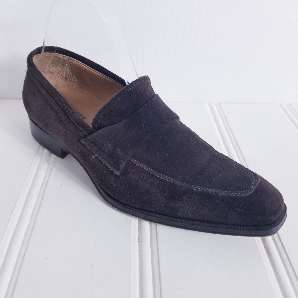 Barneys New York Men’s Brown Suede Loafers Size 7 Leather Slip On Dress Shoes